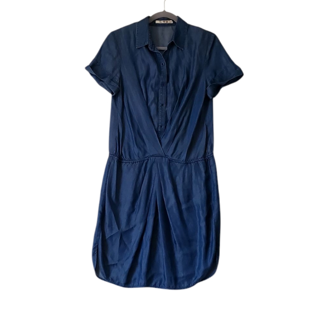 BAILEY 44 Blue‎ Jean Look Pullover Silky Casual Dress Women Size Medium